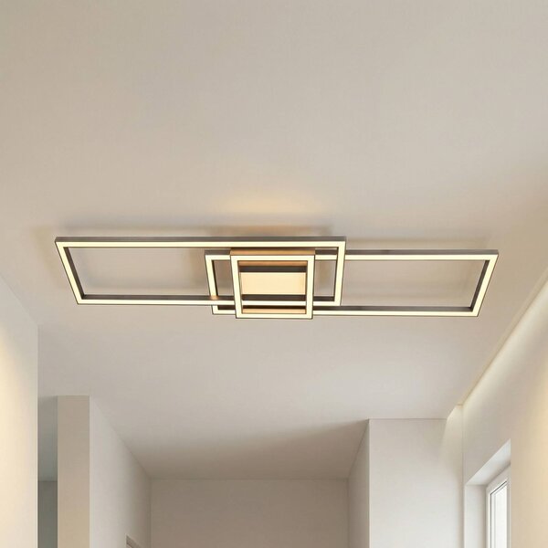 Plafoniera a LED Mairin Lindby, dimmerabile, Alluminio / Grigio / Zincato, Soggiorno / Sala da pranzo, Alluminio, Moderno, Plafoniera LED
