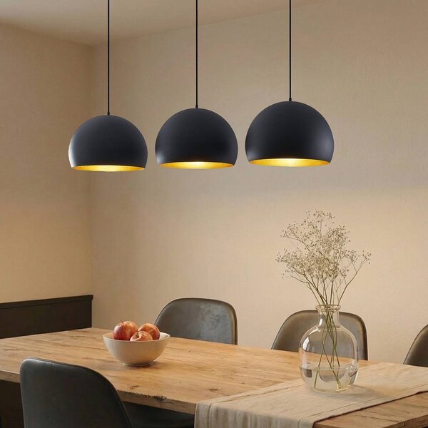 Lampada a sospensione Tarjei Lindby, dimmerabile, Nero, Soggiorno / Sala da pranzo, Metallo, Moderno, Lampada a sospensione