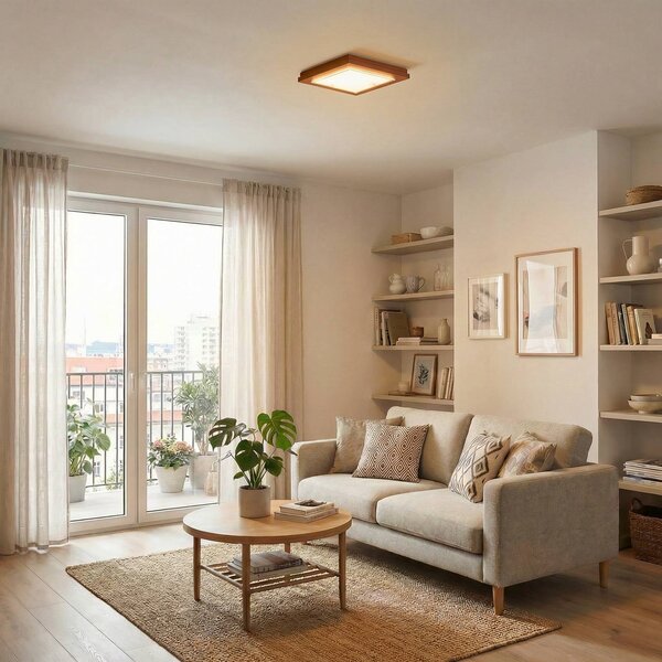 Plafoniera soffitto Tally Argon, Terracotta, Corridoio, Legno, Plafoniera