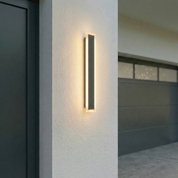 Applique da esterni a LED Ilora Lucande, Nero, Acciaio Inox, Moderno, Applique LED da esterni