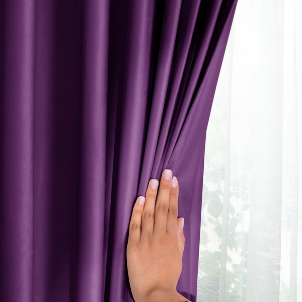 Tenda parzialmente oscurante viola in velluto 140x270 cm Eyelets – Restilo