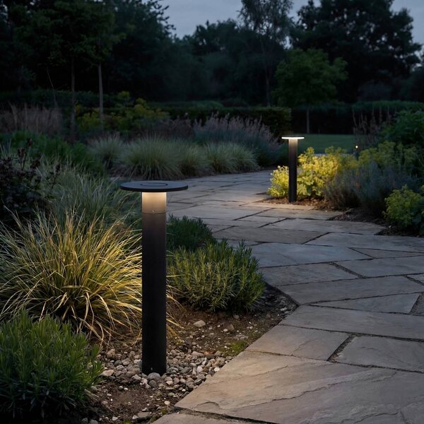 Lampioncino da giardino Tovio Arcchio, Alluminio / Grigio / Zincato, Alluminio, Moderno, Lampada LED da esterni