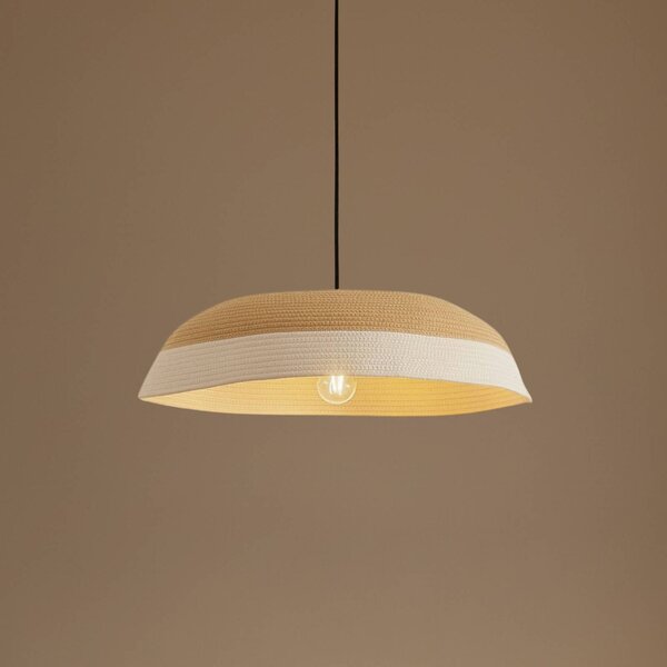 Lampada a sospensione Caliva Lindby, Crema / Ambra, Soggiorno / Sala da pranzo, Tessuto / Stoffa / Seta, Moderno, Lampada a sospensione