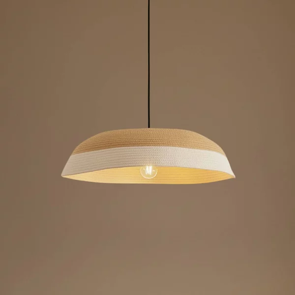 Lampada a sospensione Caliva Lindby, Crema / Ambra, Soggiorno / Sala da pranzo, Tessuto / Stoffa / Seta, Moderno, Lampada a sospensione