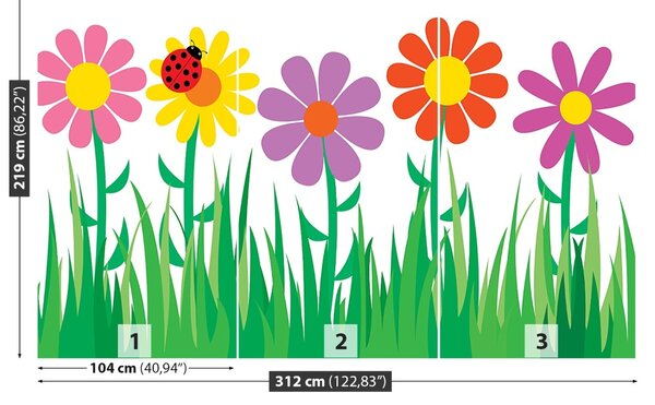 Carta da parati Fiori 104x70 cm