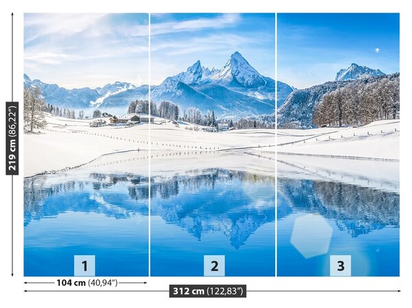 Carta da parati Alpi invernali 104x70 cm