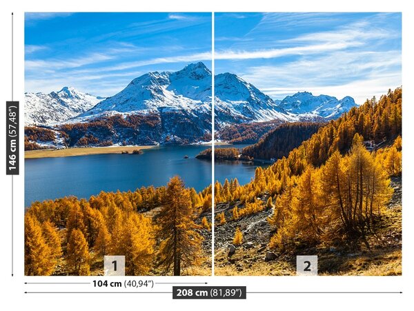 Carta da parati Lago Alpi 104x70 cm
