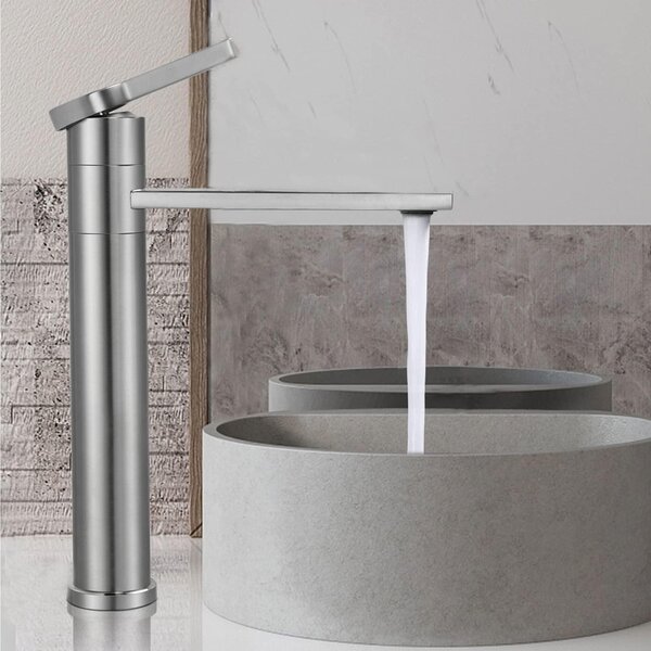 Rubinetto alto per lavabo, miscelatore per lavabo da appoggio, con rotazione a 360°
