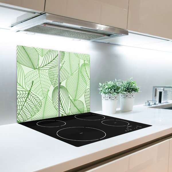 Tagliere in vetro temperato Foglie di motivo 60x52 cm