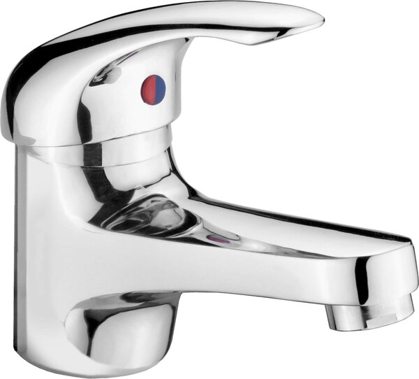 Rubinetto per lavabo a bassa pressione, in ottone cromato, completo di kit di scarico
