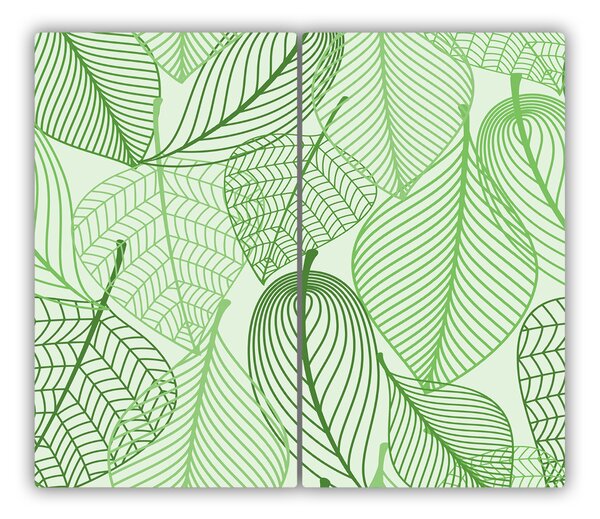 Tagliere in vetro temperato Foglie di motivo 60x52 cm