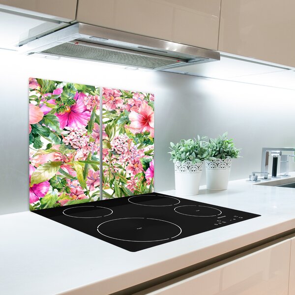 Tagliere in vetro temperato Pattern floreale 60x52 cm