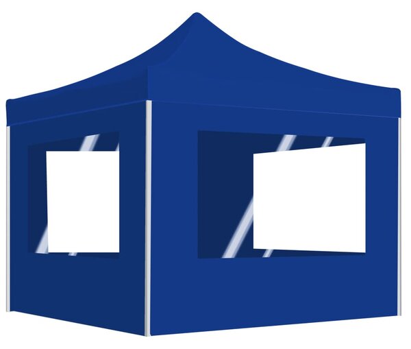 Gazebo Professionale Pieghevole Alluminio con Pareti 2x2m Blu