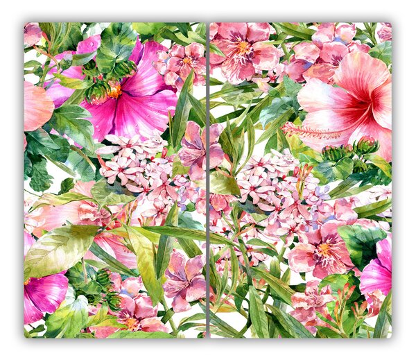 Tagliere in vetro temperato Pattern floreale 60x52 cm