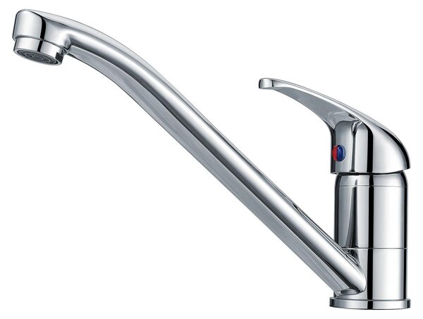 Rubinetto da cucina in ottone, girevole a 360°, con 2 attacchi per acqua fredda e calda