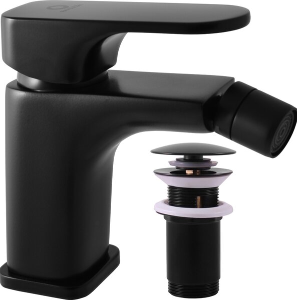 YUKON - Miscelatore per bidet con scarico, nero - opaco YU145.0KCMAT, RAV Slezák