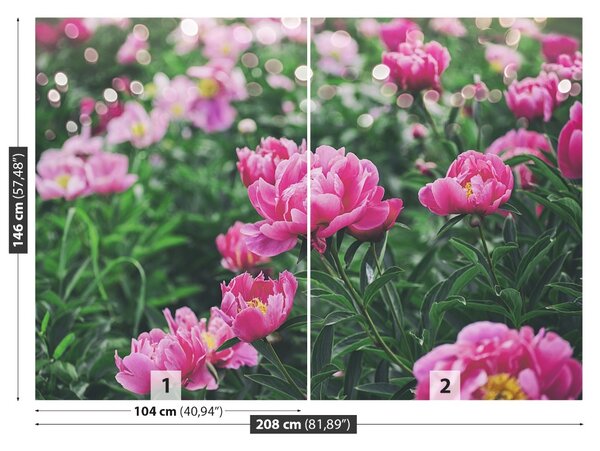 Carta da parati Peonie rosa 104x70 cm