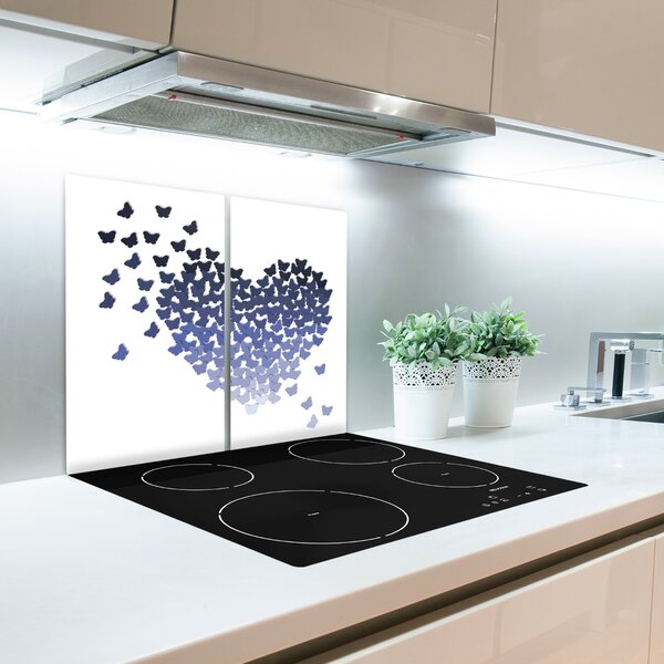 Tagliere in vetro Cuore farfalla 60x52 cm