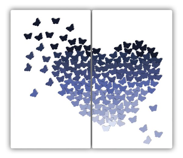 Tagliere in vetro Cuore farfalla 60x52 cm