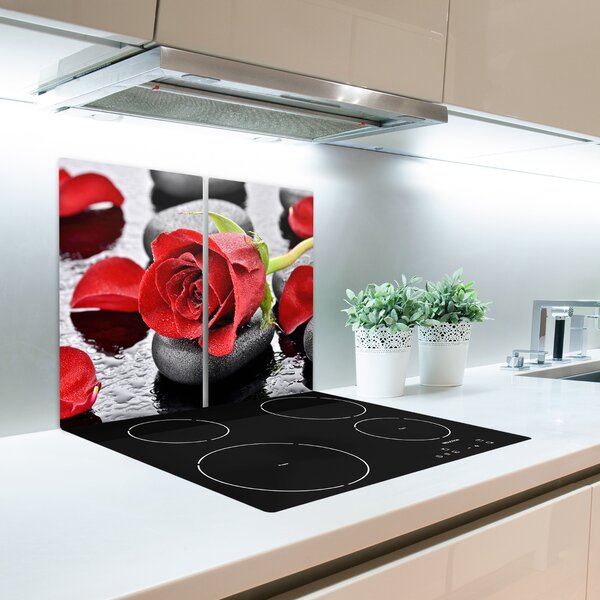 Tagliere in vetro Rosa rossa 60x52 cm