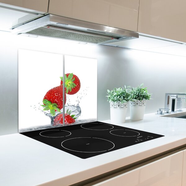 Tagliere in vetro Falling fragole 60x52 cm