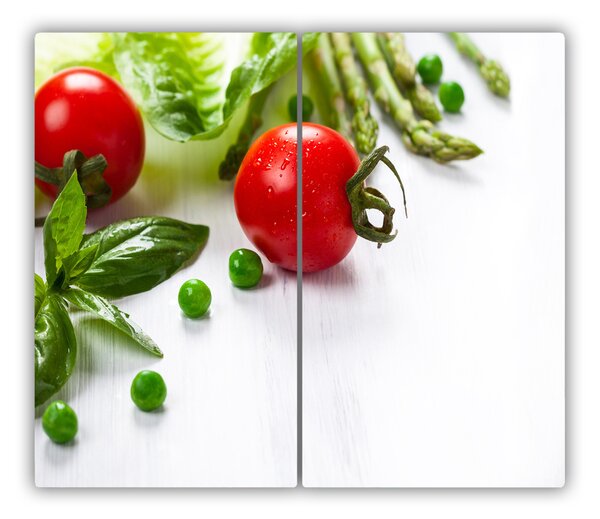 Tagliere in vetro Verdure fresche 60x52 cm