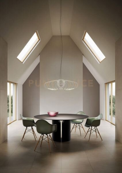 Filo lampadario a sospensione diametro 110cm cipria opaco a led 270