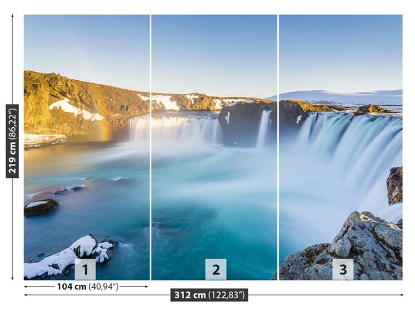 Carta da parati Cascata dell'islanda 104x70 cm