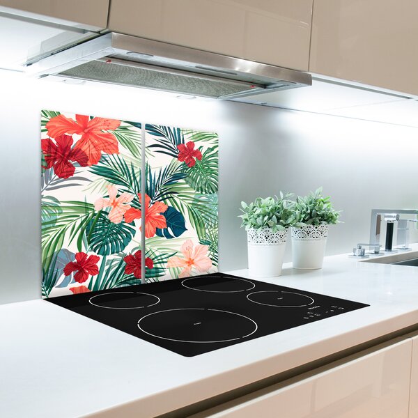 Tagliere in vetro Fiori tropicali 60x52 cm