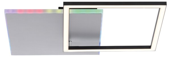 Plafoniera LED, acciaio, telecomando dimmerabile RGB LED, L 59 cm