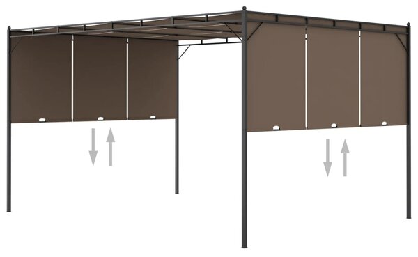 Gazebo da Giardino con Tenda Laterale 4x3x2,25 m Talpa