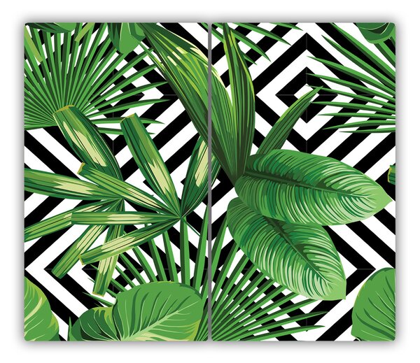 Tagliere in vetro Foglie tropicali 60x52 cm