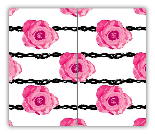 Tagliere in vetro Rose 60x52 cm