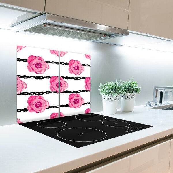 Tagliere in vetro Rose 60x52 cm