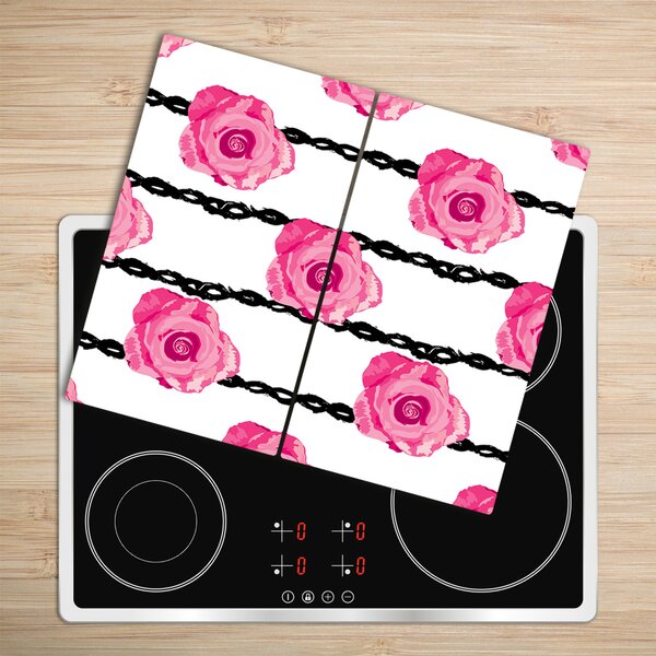 Tagliere in vetro Rose 60x52 cm