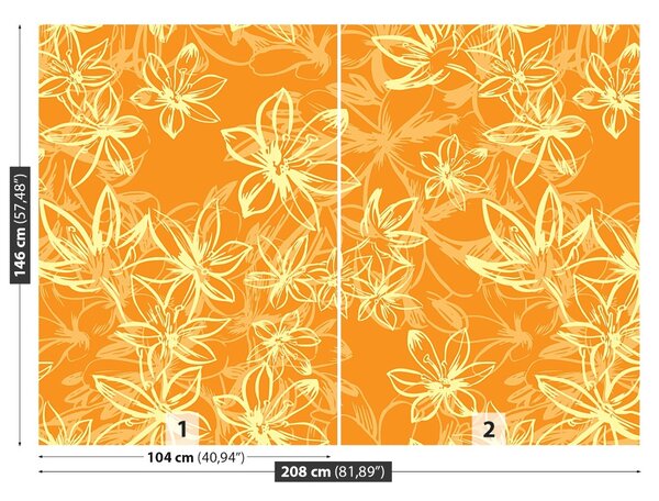 Carta da parati Motivo con fiori 104x70 cm