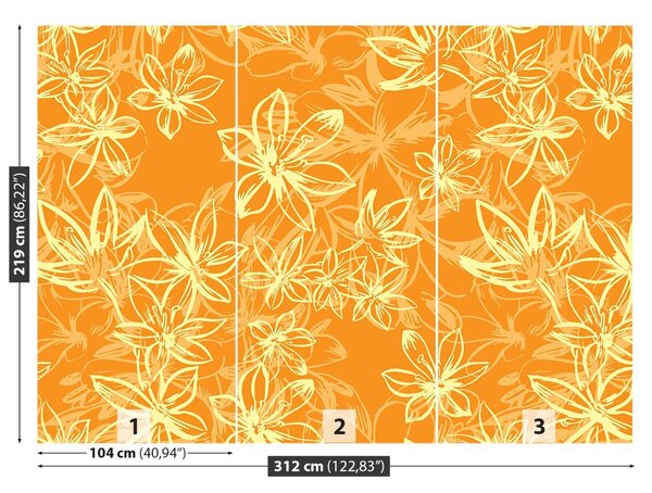 Carta da parati Motivo con fiori 104x70 cm