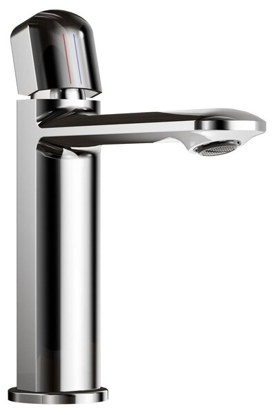 Rubinetto per bagno, miscelatore monocomando, lavabo, a risparmio idrico, cromato