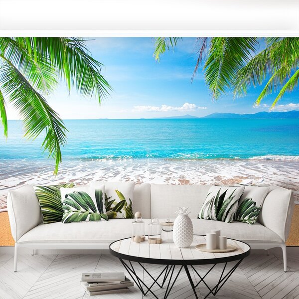 Carta da parati Palma e spiaggia 104x70 cm