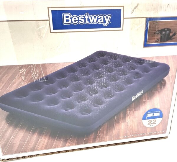 Materasso gonfiabile Bestway per 2 persone 191x137x22 cm in PVC blu scuro Materassi in schiuma