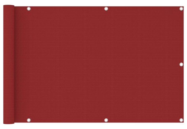 Paravento da Balcone Rosso 90x400 cm in HDPE