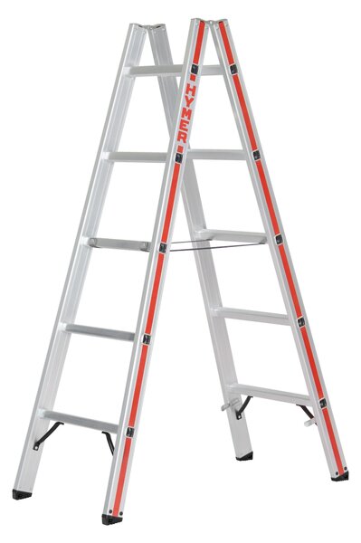 Scala a pioli Hymer, accessibile da entrambi i lati, 2x7 pioli, altezza verticale 2,00 m, altezza massima 3,36 m, peso 7,8 kg