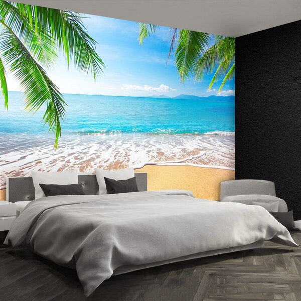 Carta da parati Palma e spiaggia 104x70 cm