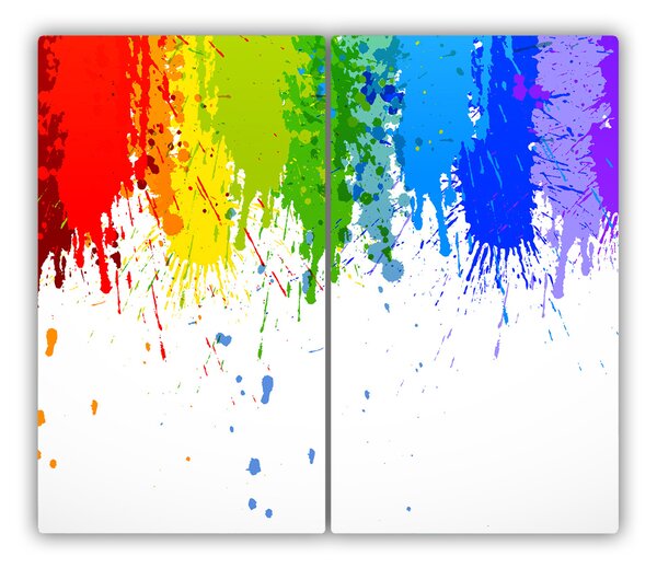 Tagliere in vetro temperato Punti arcobaleno 60x52 cm