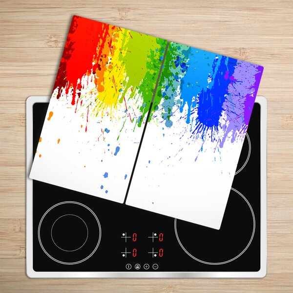 Tagliere in vetro temperato Punti arcobaleno 60x52 cm