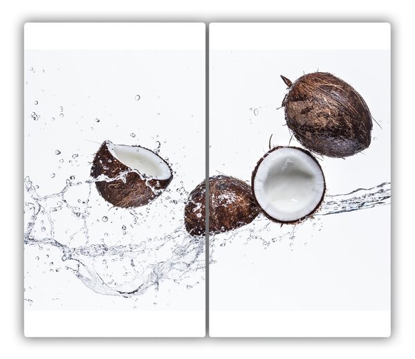 Tagliere in vetro Coconut con acqua 60x52 cm