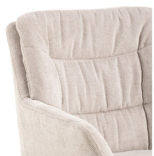 Sedia da pranzo beige in imbottito con braccioli Alonso – Actona