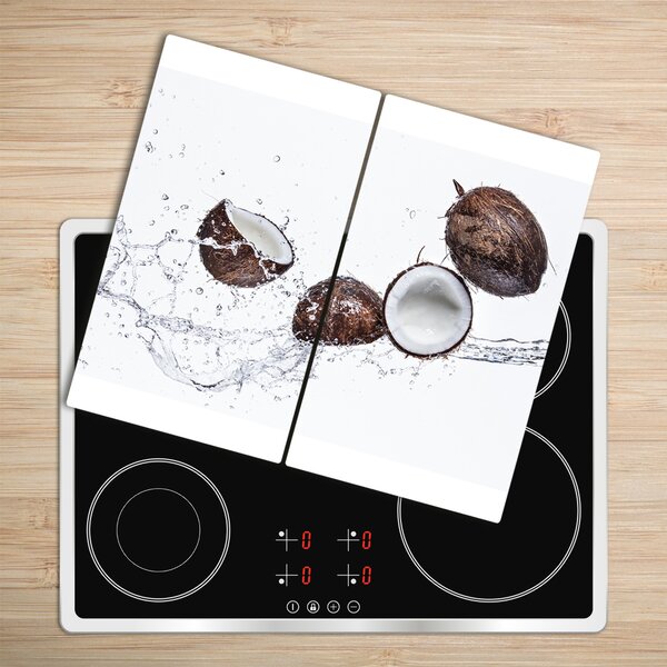 Tagliere in vetro Coconut con acqua 60x52 cm