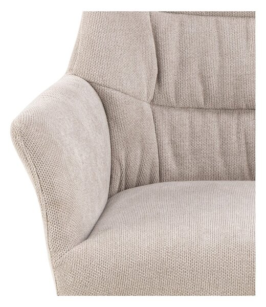 Sedia da pranzo beige in imbottito con braccioli Alonso – Actona