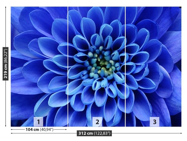 Carta da parati Fiore blu 104x70 cm